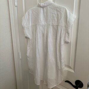 LOFT White Button-Up Lightweight Tunic
